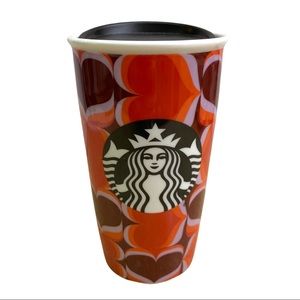 NEW Starbucks Hearts 2019 Ceramic Traveler Tumbler Coffee Mug Collectible